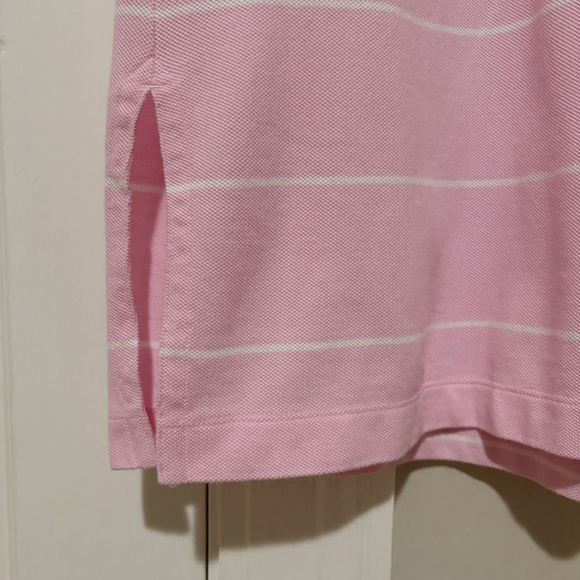 Brooks Brothers Pink White Striped Polo Dress Large White Collar French Cuffs - Picture 6 of 10